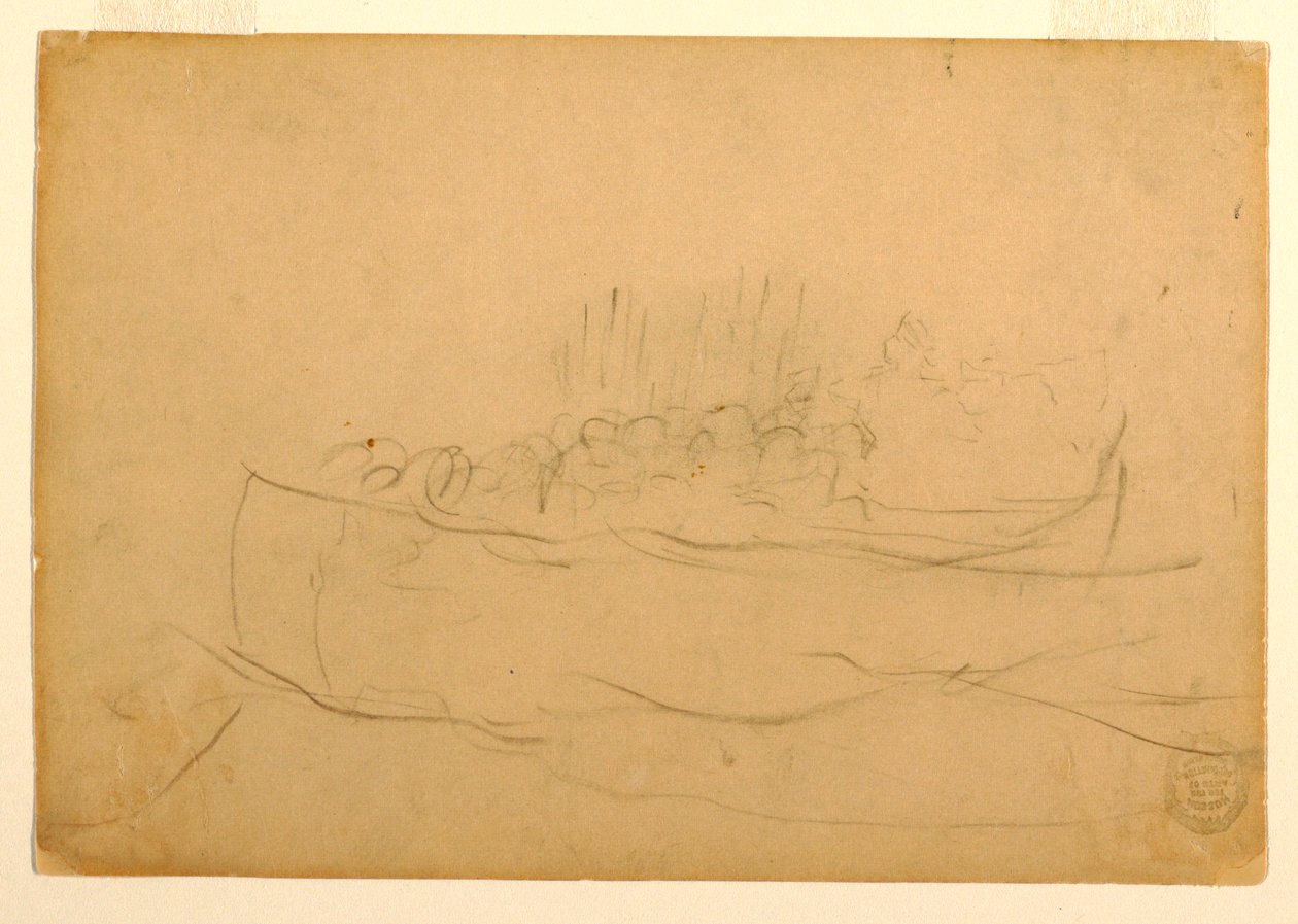 Disegno, Una barca piena di uomini, 1881-82 da Winslow Homer