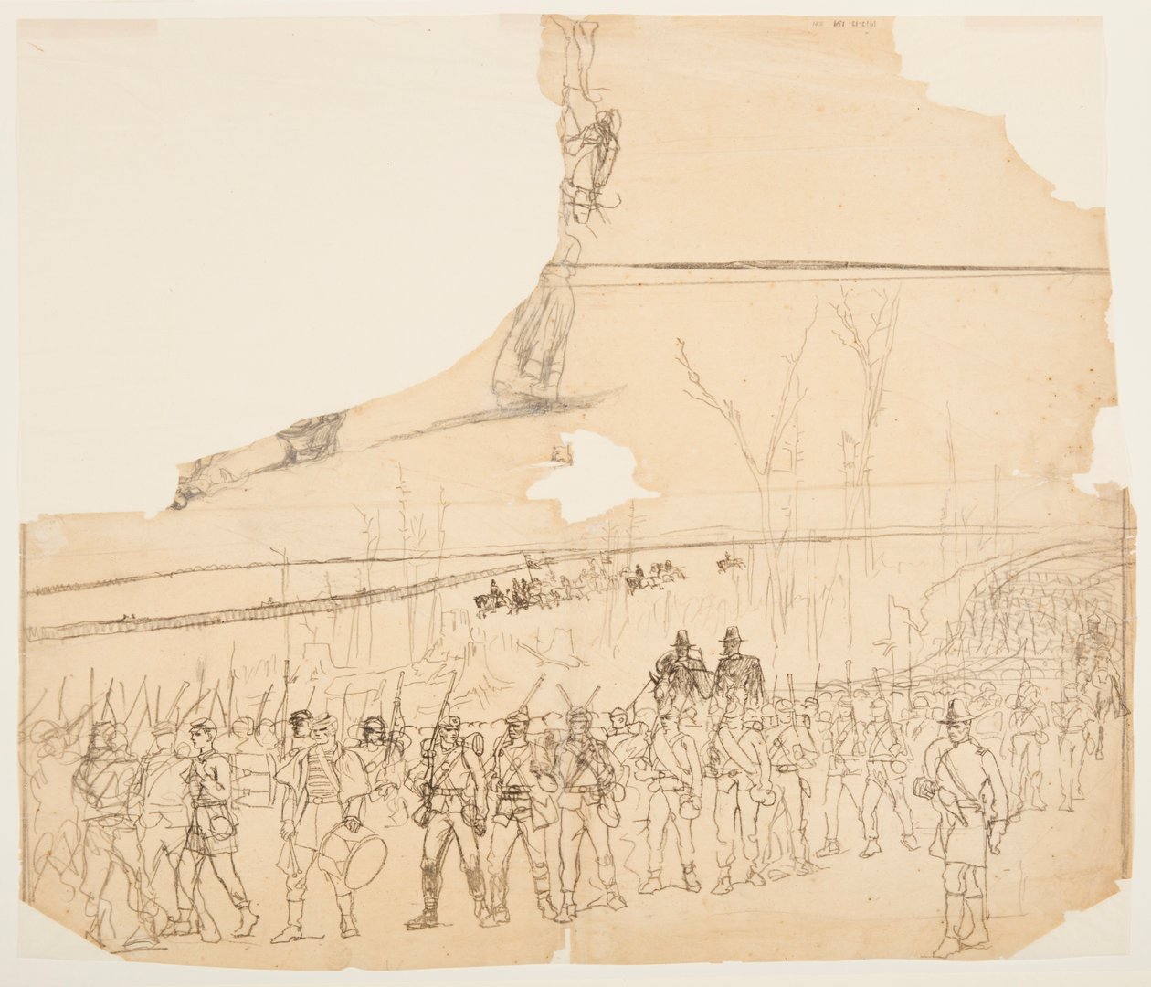 Disegno, una colonna di fanteria in marcia, 1862 da Winslow Homer