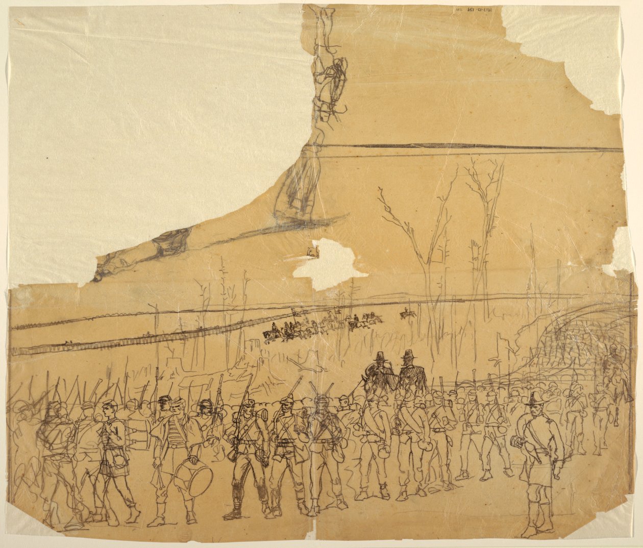 Disegno, una colonna di fanteria in marcia, 1862 da Winslow Homer