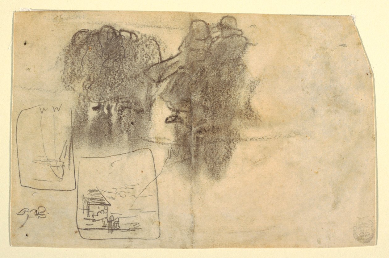 Disegno, Figure in Lee di un edificio con l