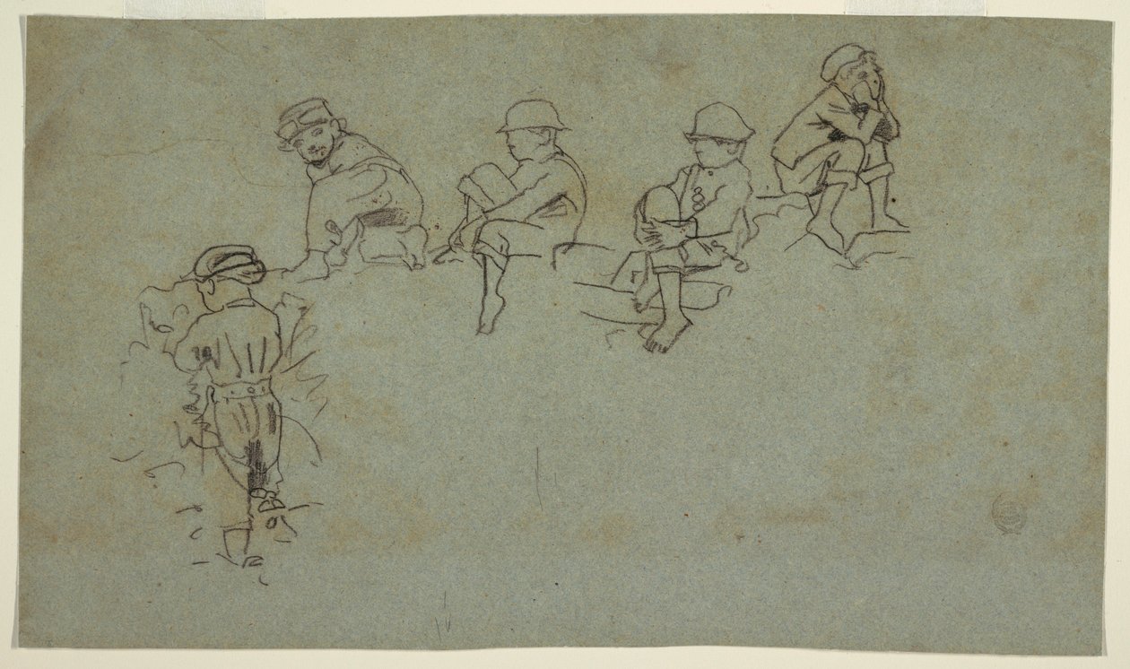 Disegno, Cinque schizzi di ragazzi, 1872 ca. da Winslow Homer