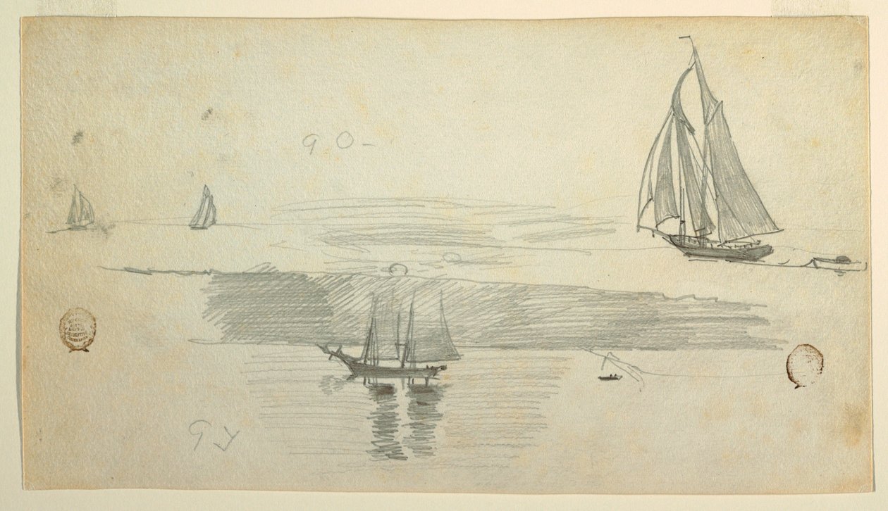 Disegno, Quattro golette, forse 1880 da Winslow Homer