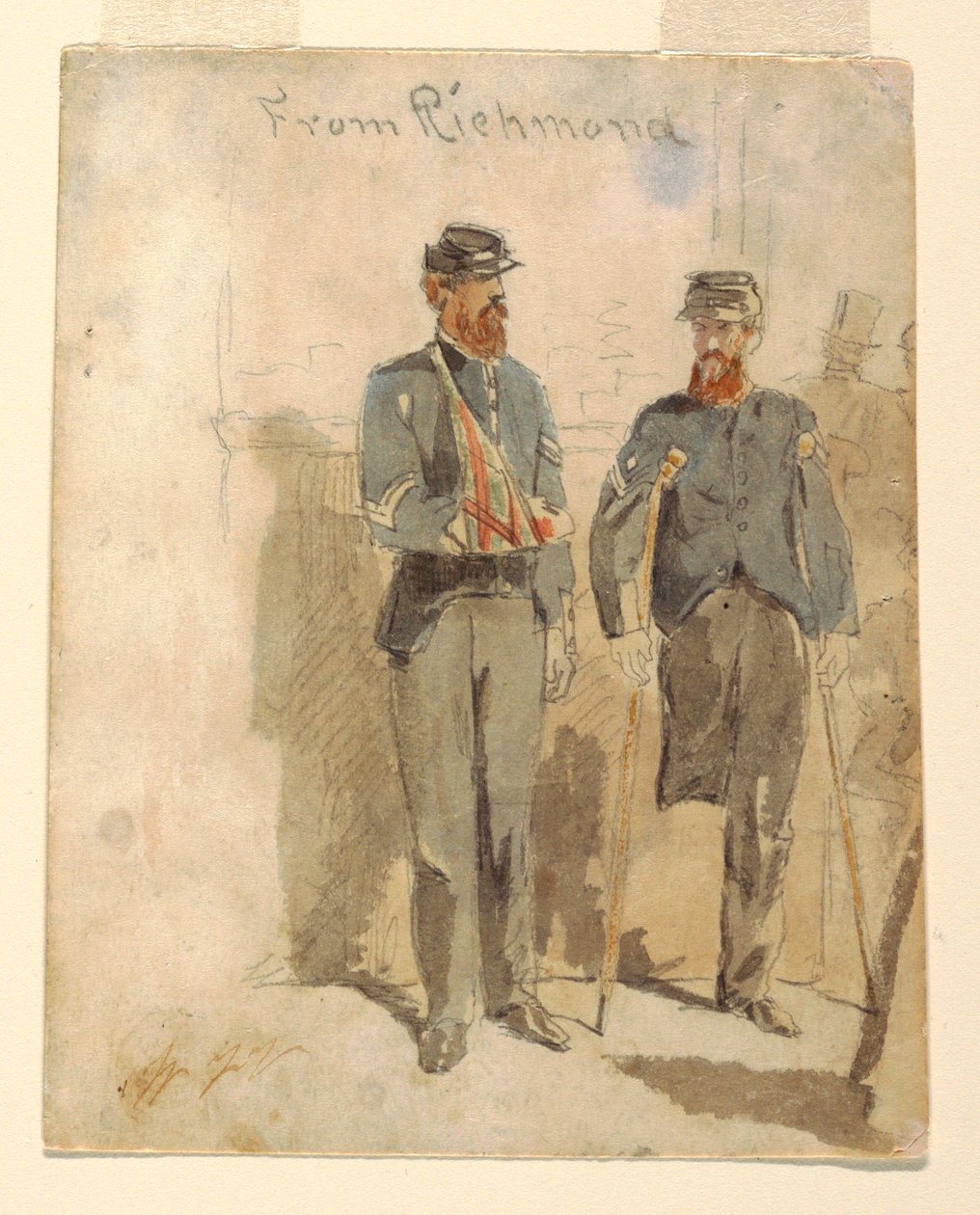Disegno, "Da Richmond"; due soldati feriti, 1862 da Winslow Homer