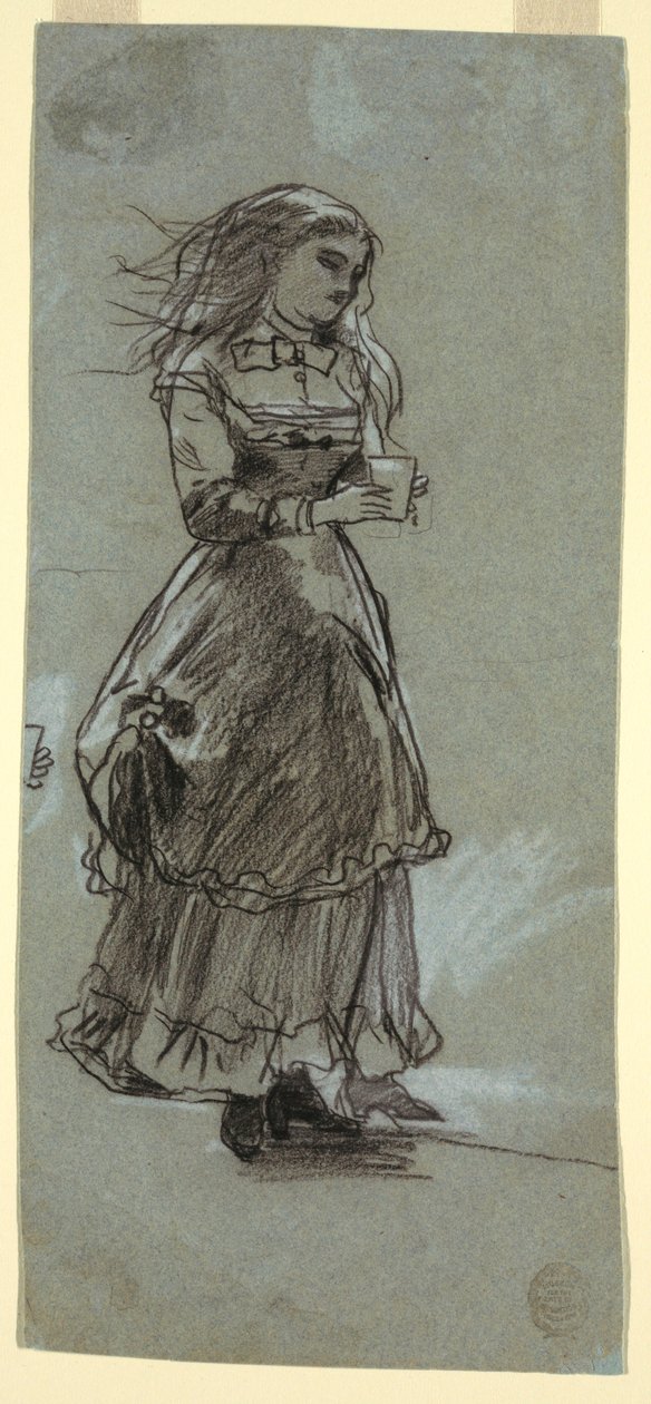 Disegno, Ragazza che regge un bicchiere, probabilmente 1869 da Winslow Homer