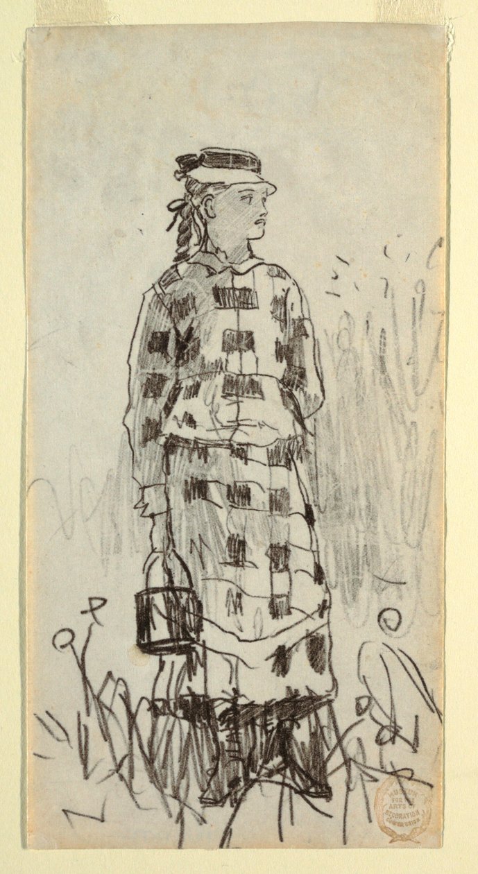 Disegno, Ragazza con il secchio per il pranzo, 1879 da Winslow Homer