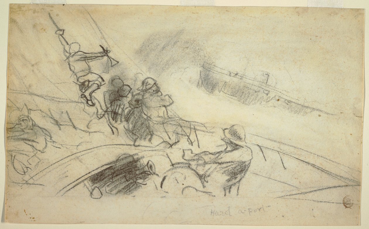 Disegno, Hard-a-Port, 1885-90 da Winslow Homer