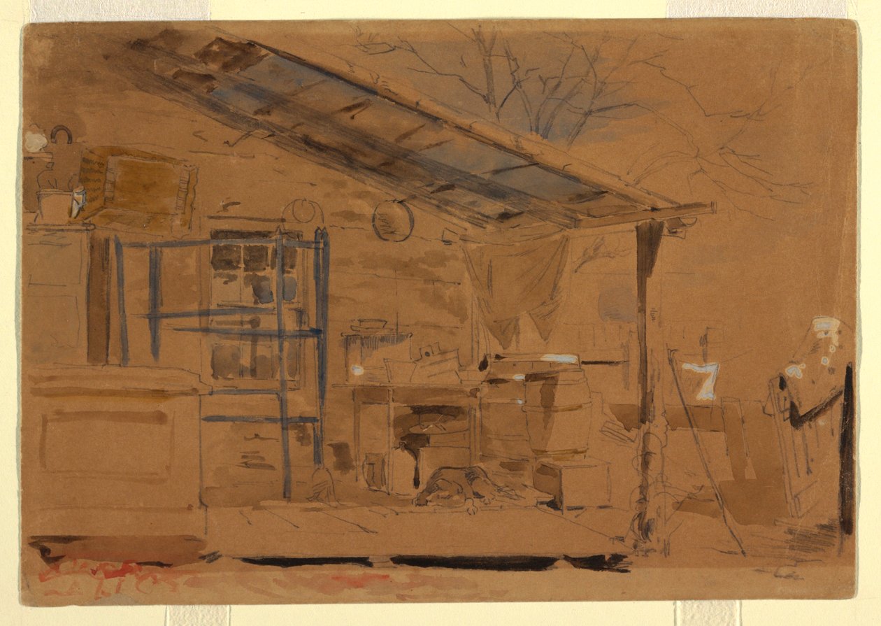Disegno, Casa con portico, 1858-60 ca. da Winslow Homer