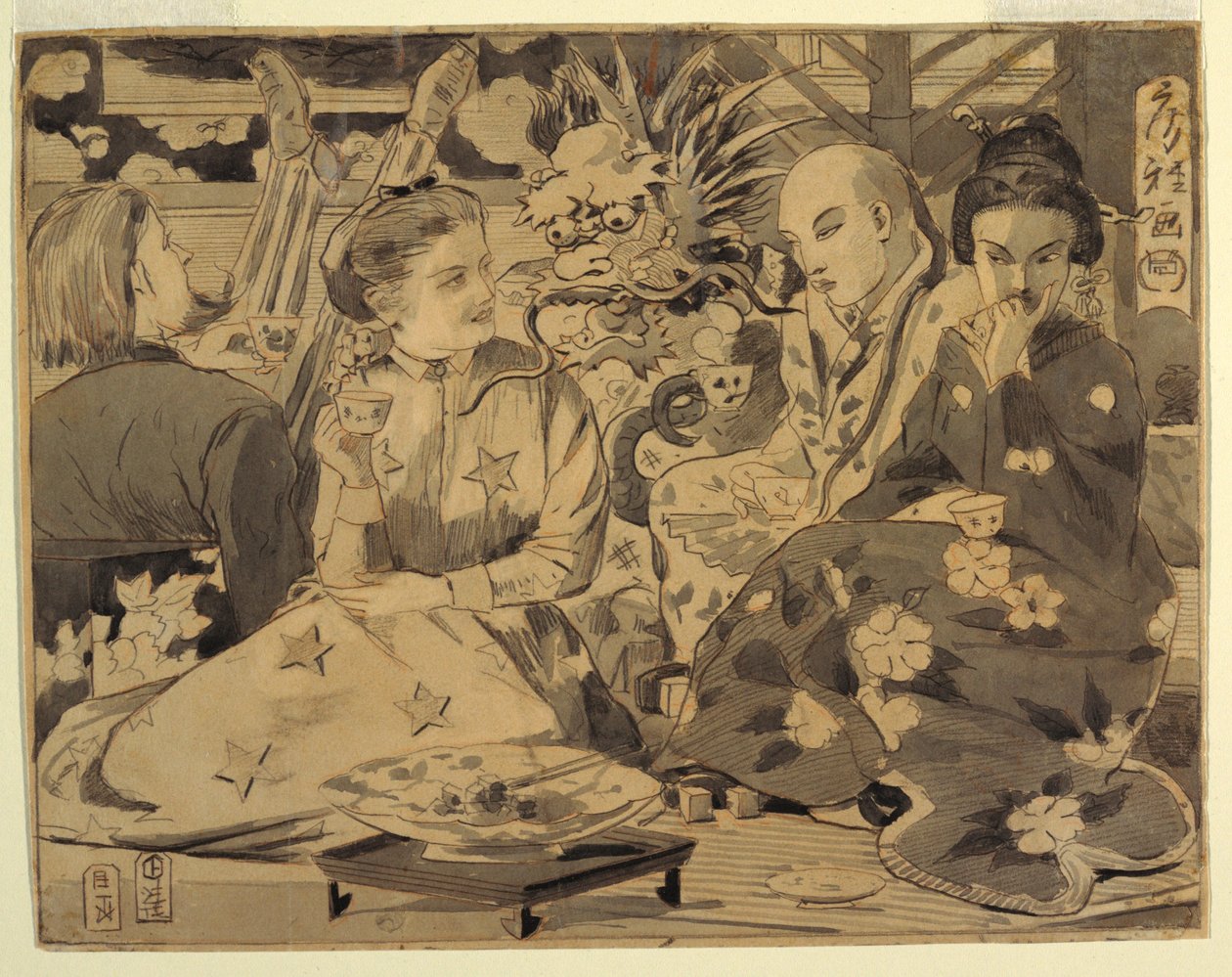 Disegno, Festa internazionale del tè, 1867 ca. da Winslow Homer