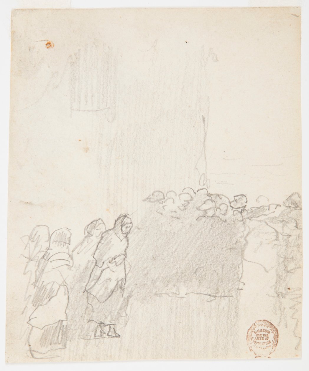 Disegno, Uomini e donne che guardano il mare, Cullercoats, Inghilterra, 1881 da Winslow Homer
