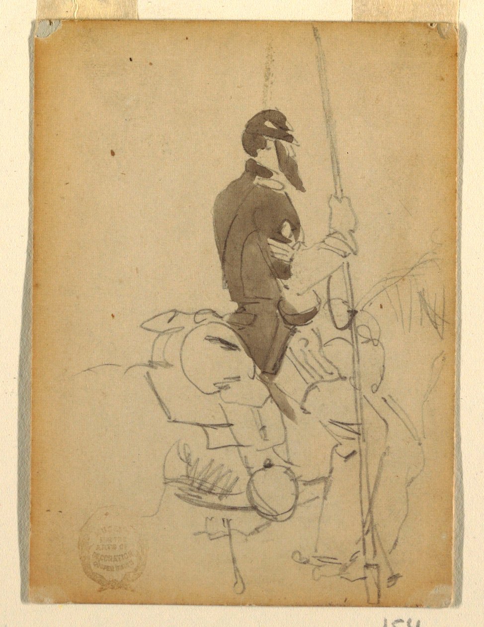 Disegno, cavaliere a cavallo, 1862 da Winslow Homer