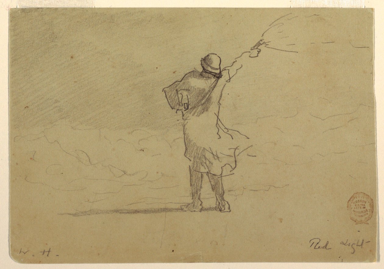 Disegno, "Luce rossa", probabilmente 1883 da Winslow Homer