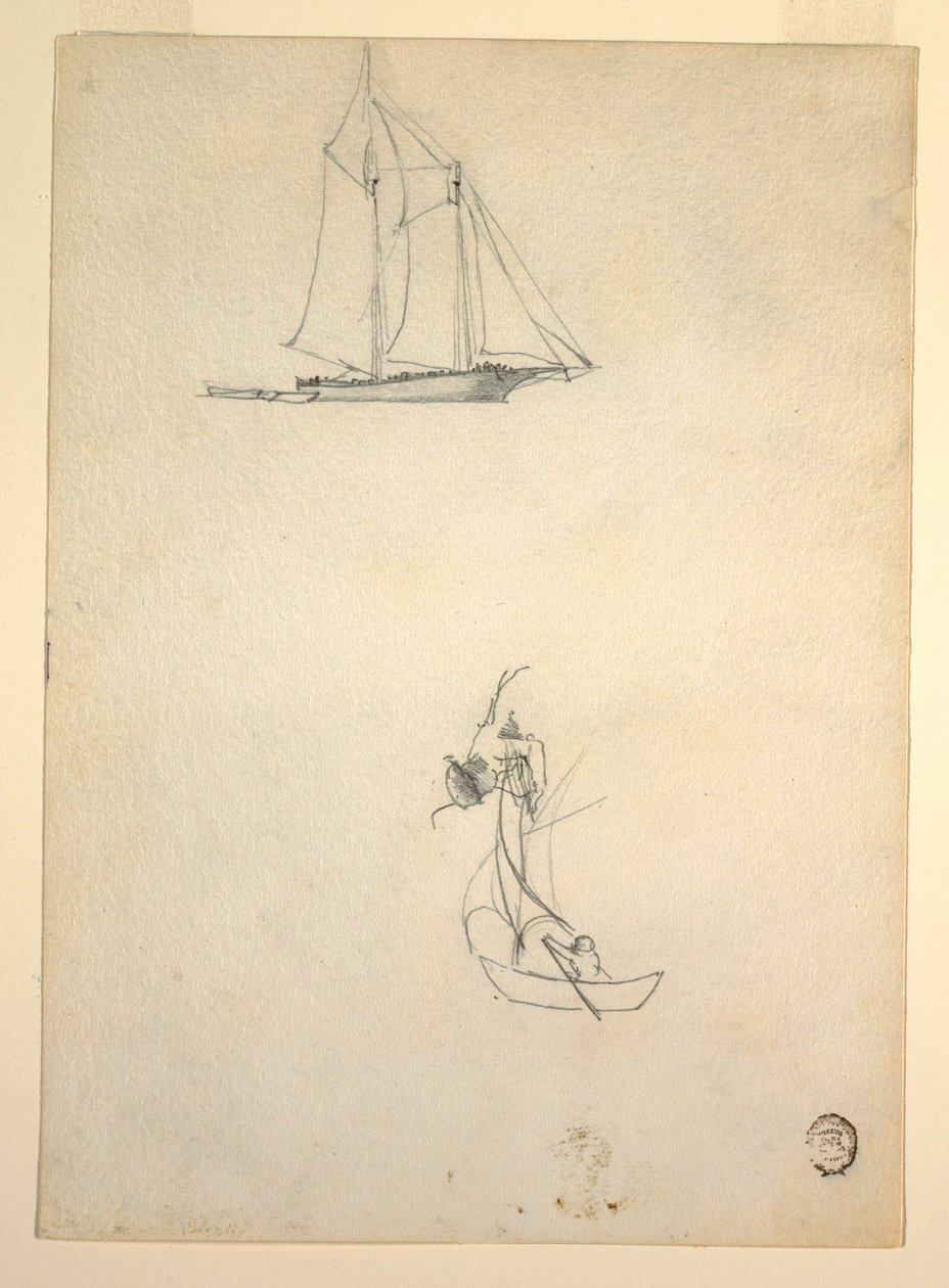 Disegno, Goletta e tre dinghe, 1881 da Winslow Homer