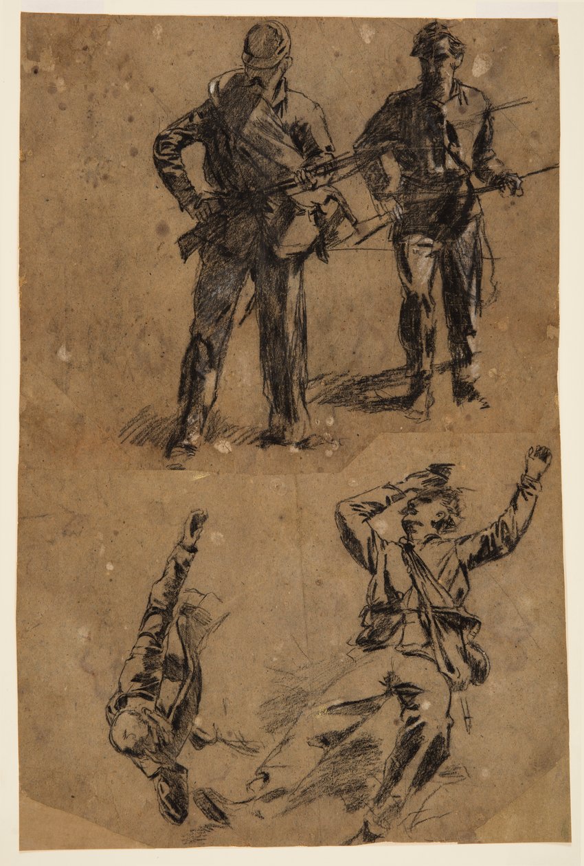 Disegno, Studi di soldati, 1863-65 da Winslow Homer