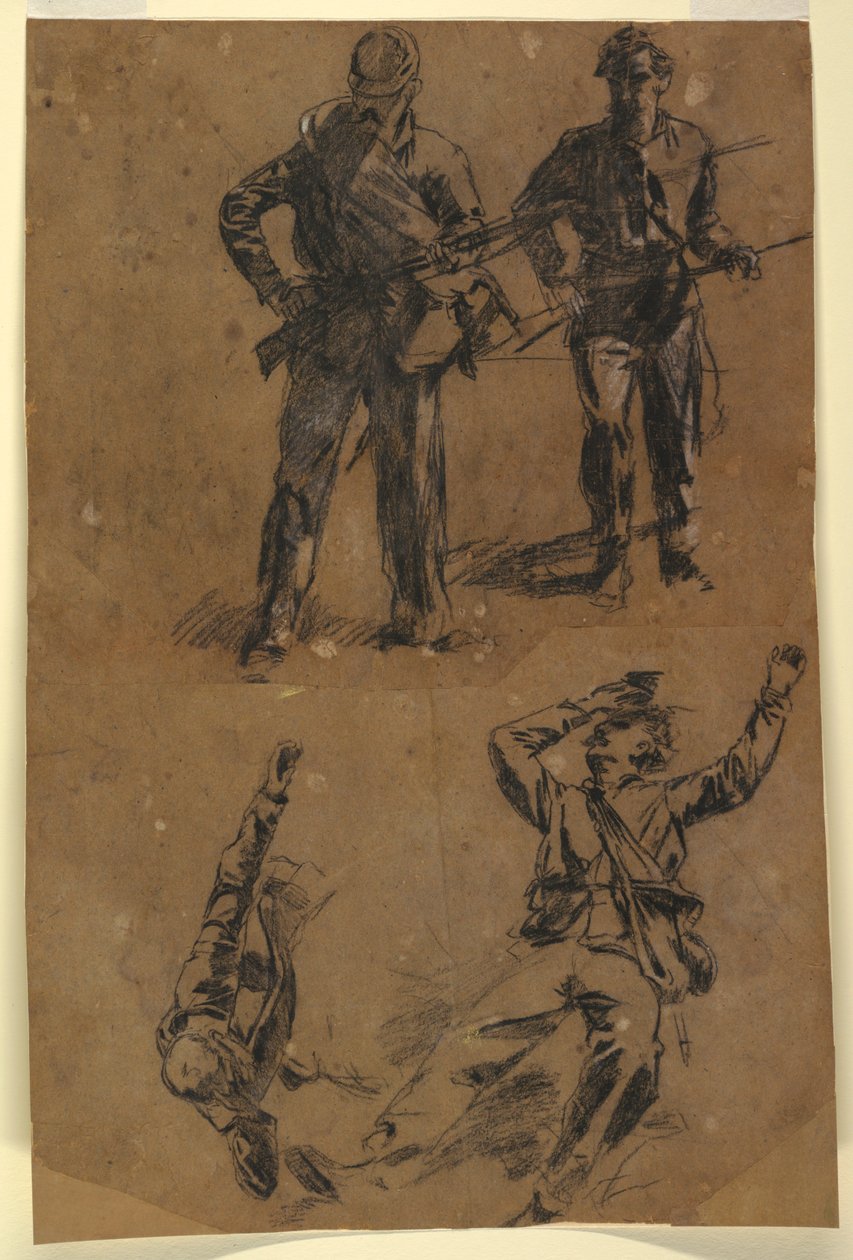 Disegno, Studi di soldati, 1863-65 da Winslow Homer