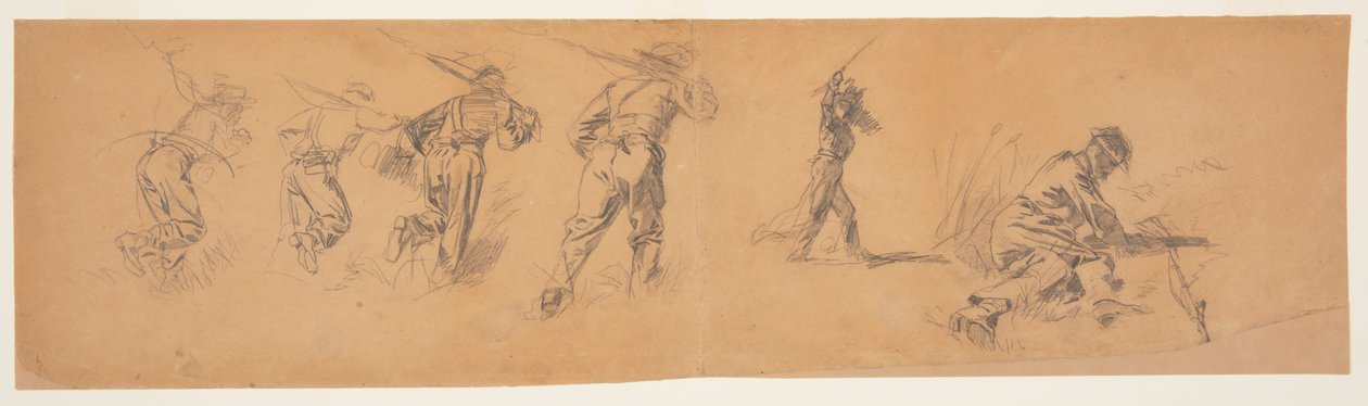 Disegno, Studi di soldati, 1863-65 da Winslow Homer