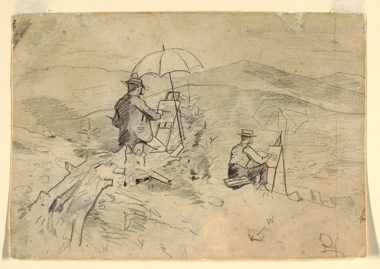 Disegno, studio per "Artists Sketching in the White Mountains" e "The Artist in the Country", 1868 da Winslow Homer
