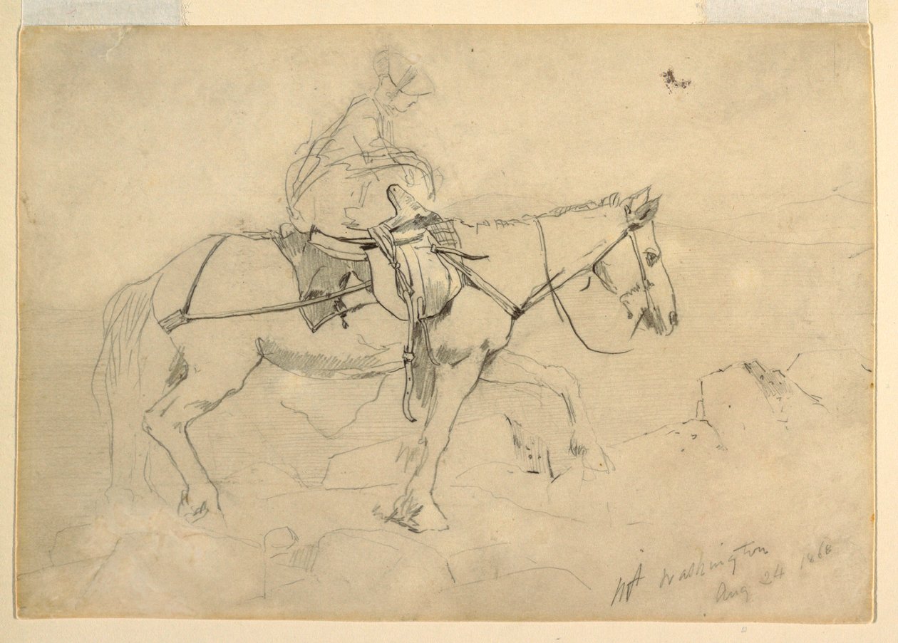 Disegno, studio per "Sentiero delle briglie, Montagne Bianche", 24 agosto 1868 da Winslow Homer