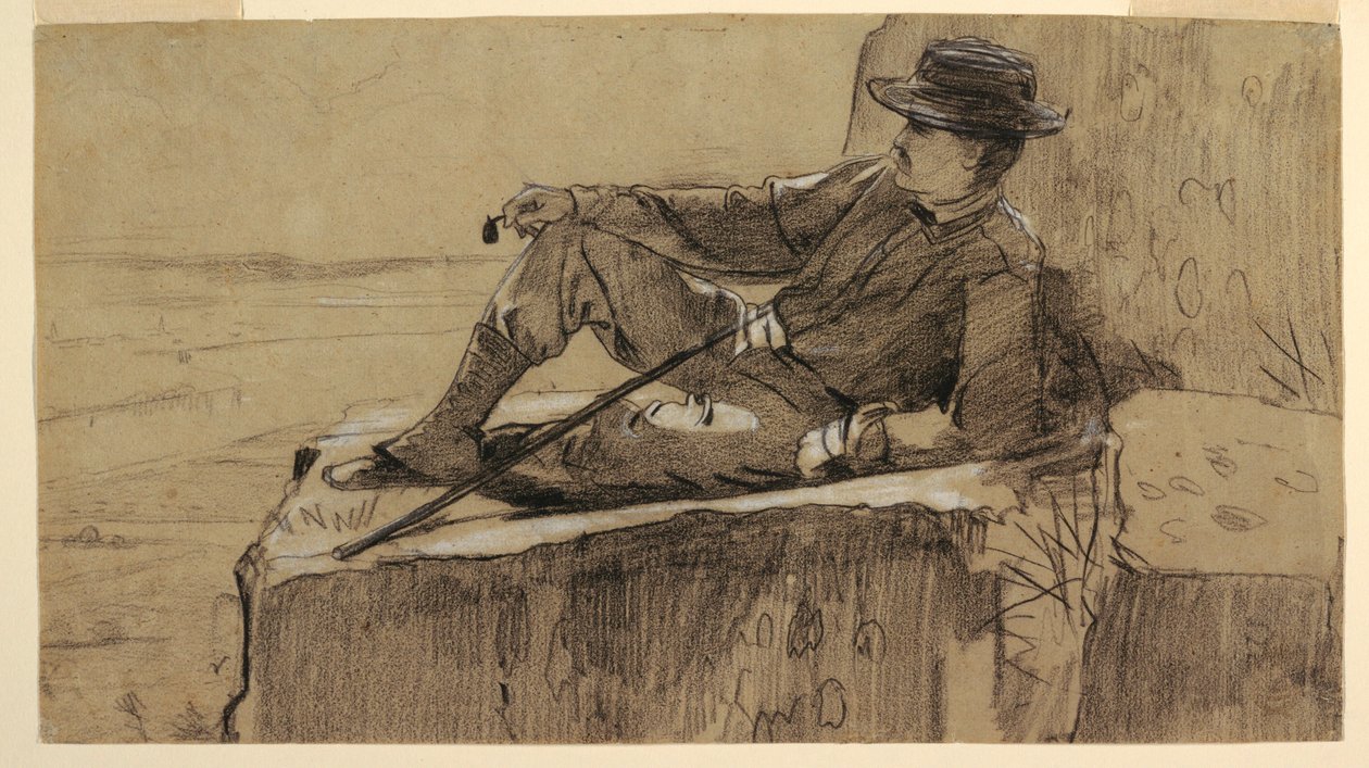 Disegno, studio per "Alpinista in riposo", 1868-69 da Winslow Homer