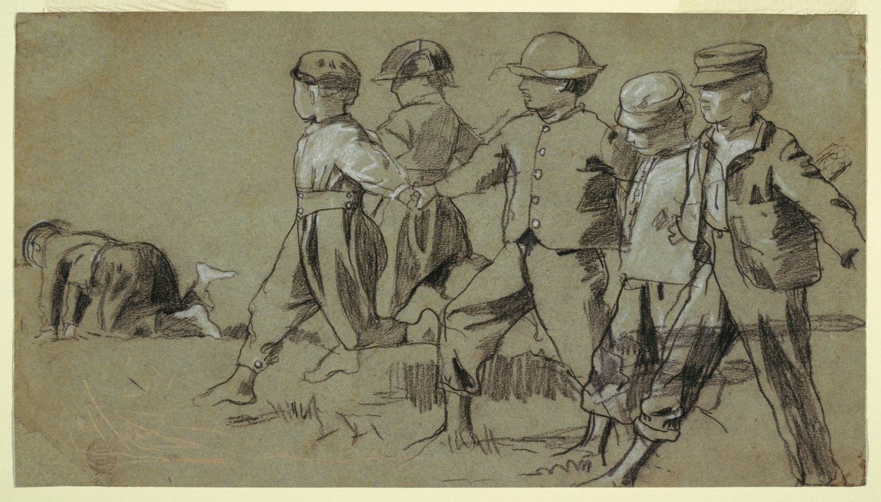 Disegno, studio per "Scattare la frusta", 1872 da Winslow Homer