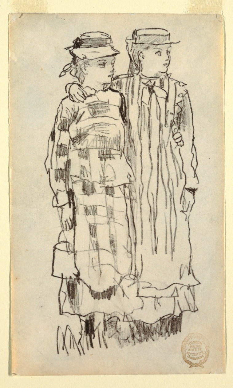 Disegno, due ragazze, 1879 da Winslow Homer