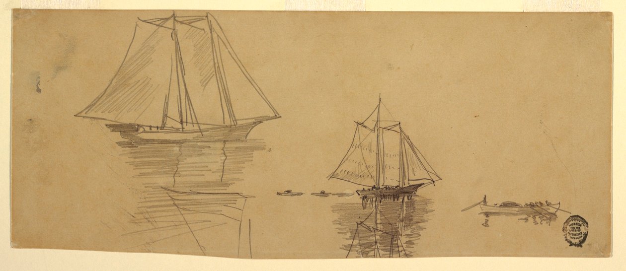 Disegno, Due golette e dories, 1880 ca. da Winslow Homer
