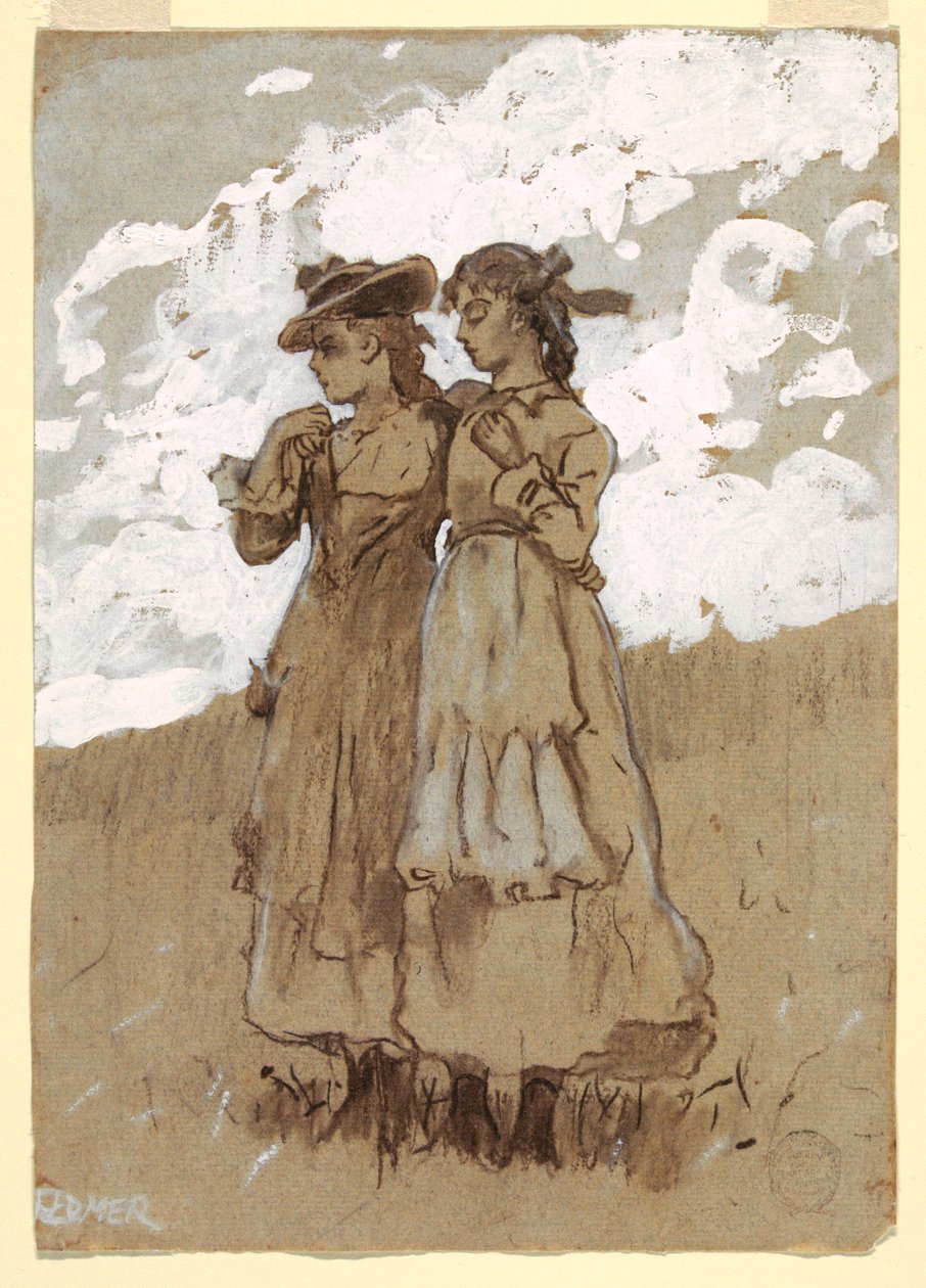Disegno, Due ragazze, 1878-79 da Winslow Homer