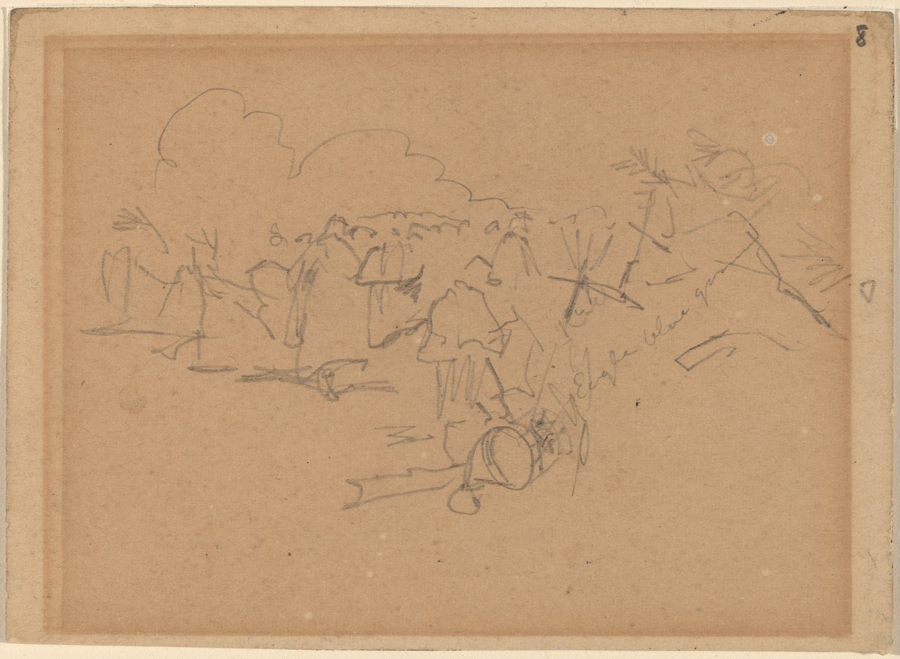 Fine della marcia [recto], 1862 da Winslow Homer