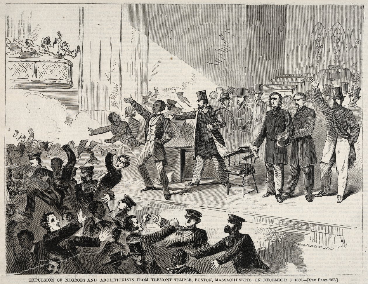 Espulsione di persone di colore e Abolizionisti dal Tremont Temple, Boston, Massachusetts..., 1860 da Winslow Homer