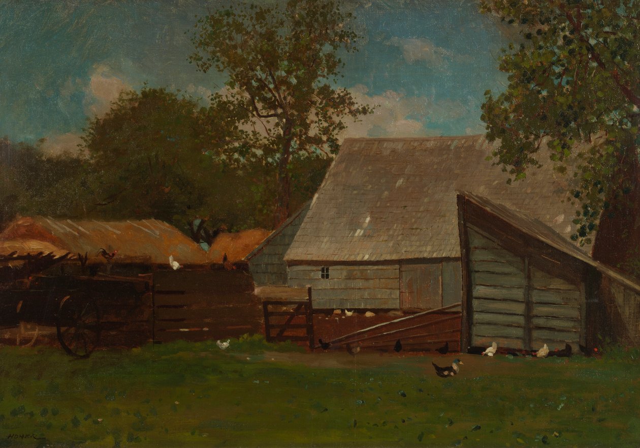 Cortile della fattoria con anatre e galline da Winslow Homer