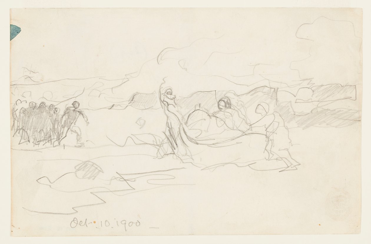 Pescatori che tirano a riva una dory da Winslow Homer