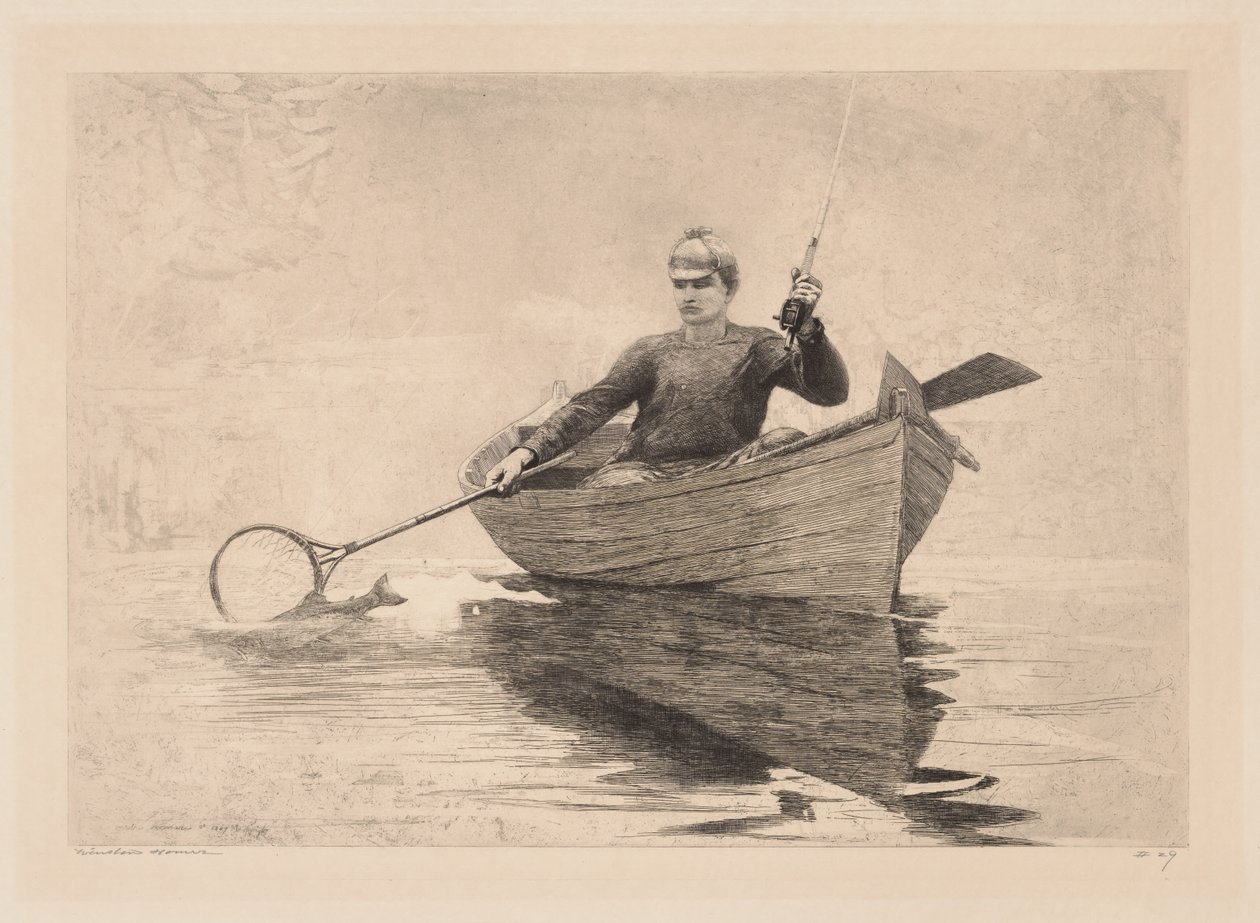 Pesca a mosca, lago Saranac da Winslow Homer