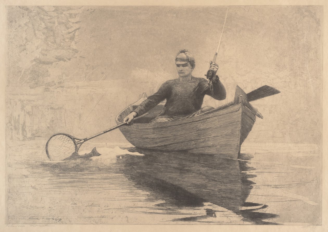 Pesca a mosca, lago Saranac da Winslow Homer