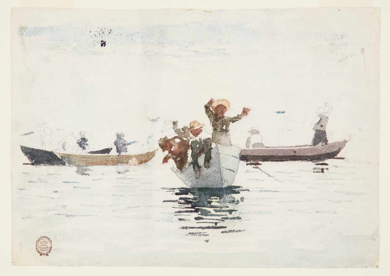 Quattro Barche a Remi con Bambini da Winslow Homer