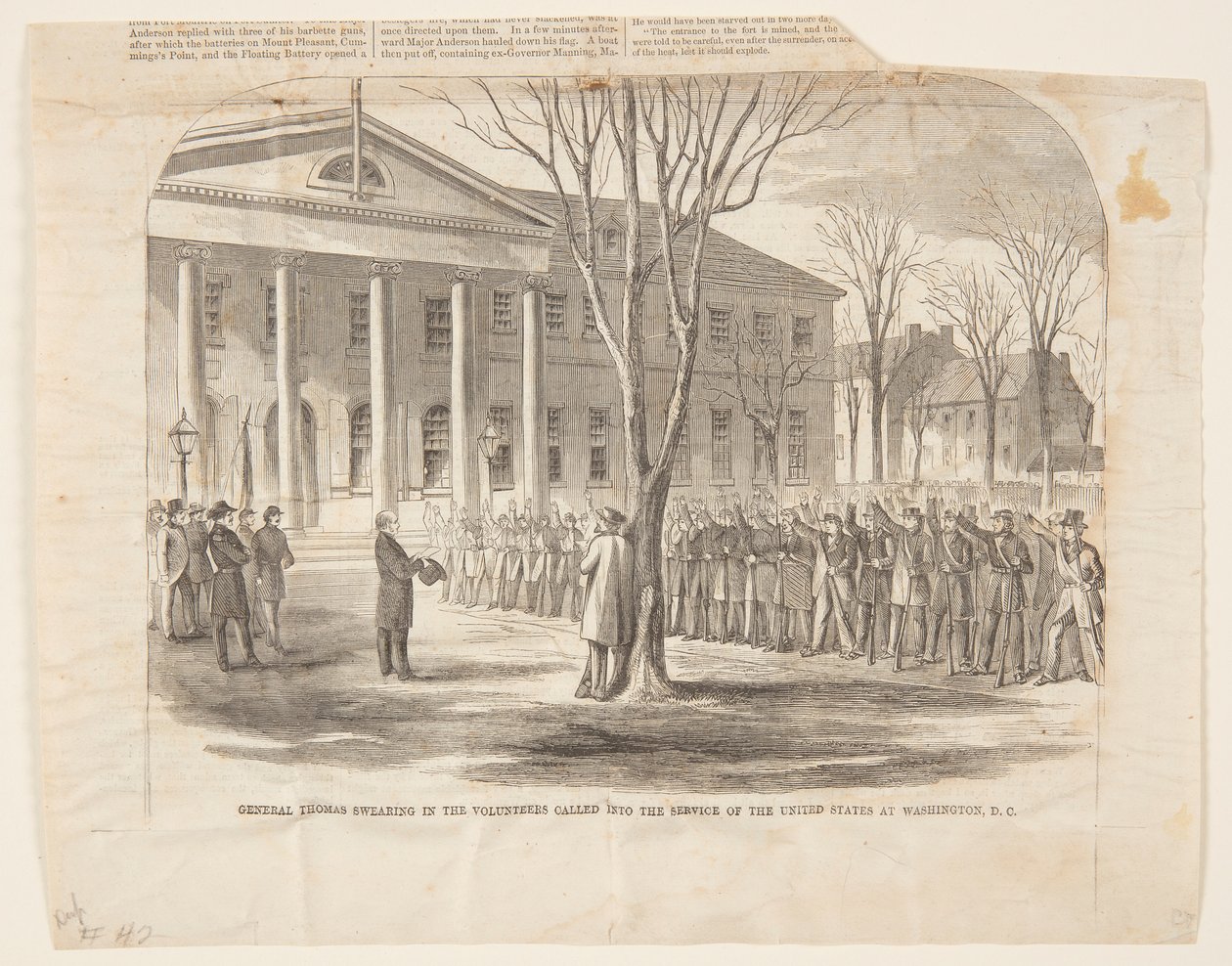 Il generale Thomas che giura i volontari chiamati al servizio degli Stati Uniti a Washington D.C. da Winslow Homer