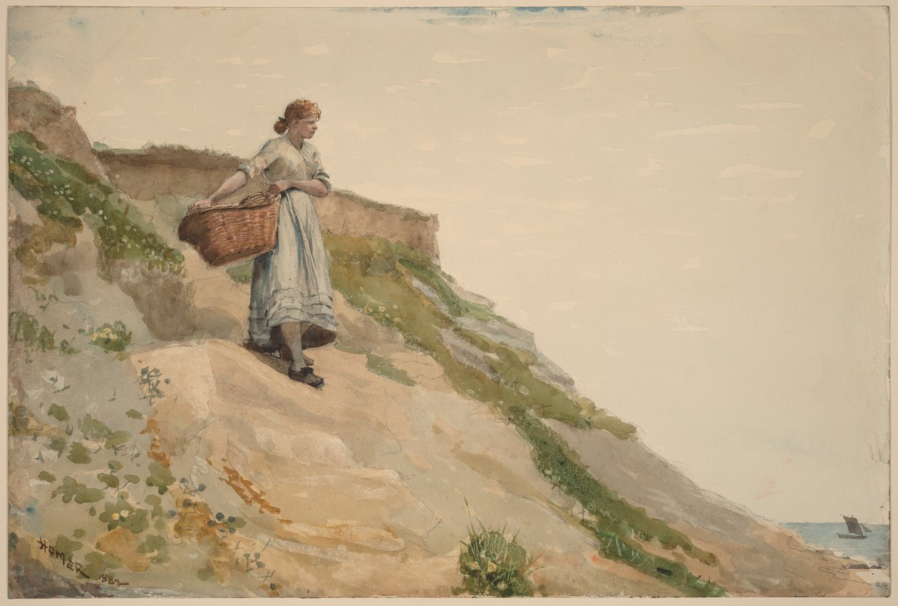 Ragazza con un cesto in mano da Winslow Homer