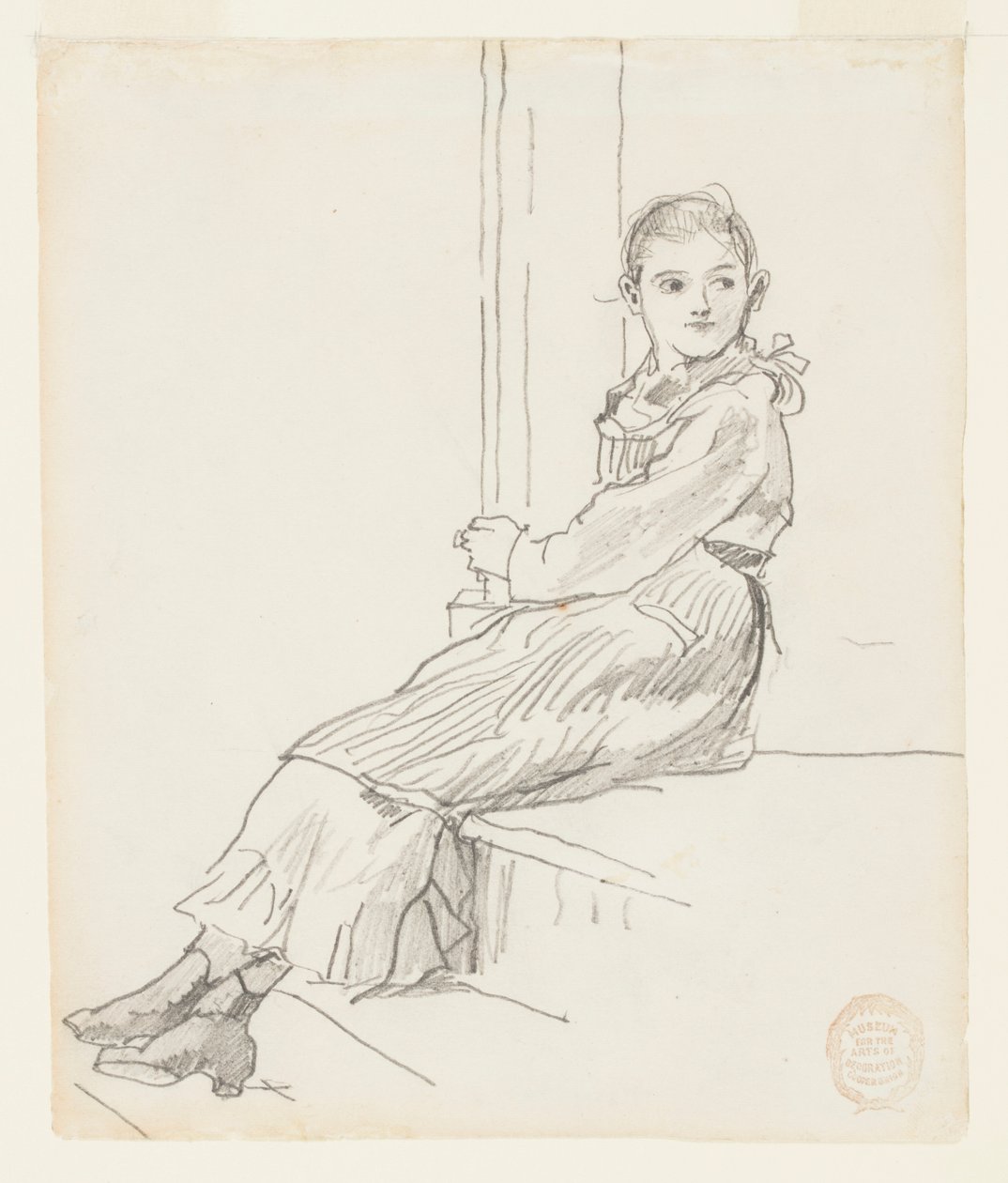 Ragazza seduta su un gradino del portico da Winslow Homer