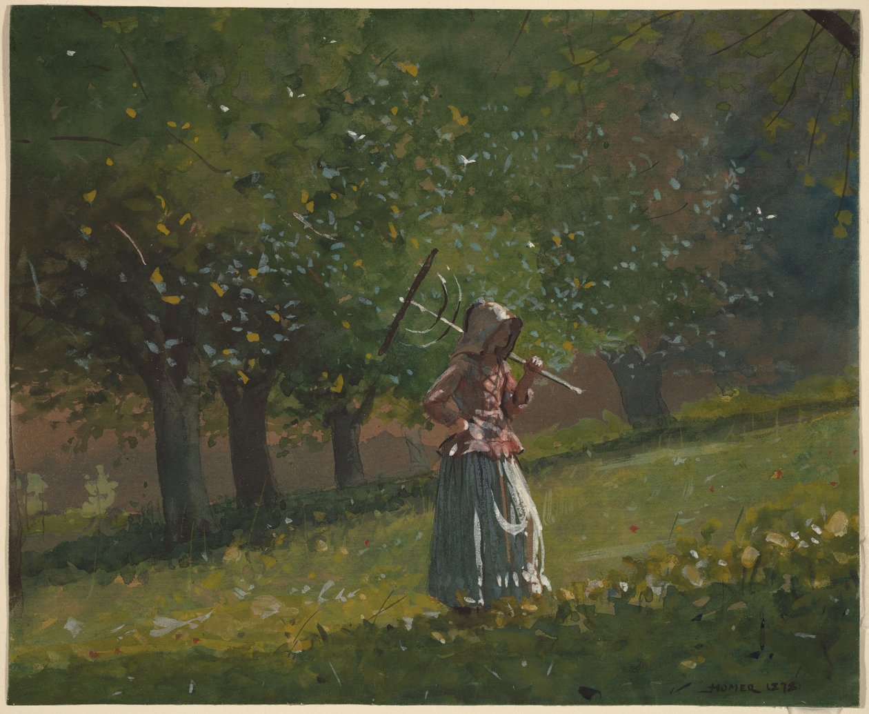 Ragazza con rastrello da fieno da Winslow Homer