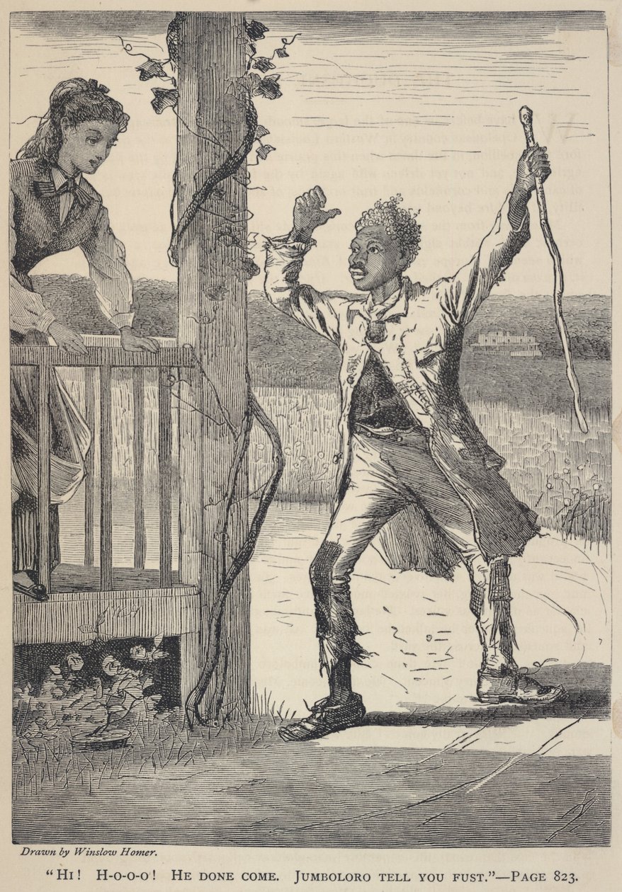 "Ciao! H-o-o-o! È venuto. Jumboloro te lo dice subito", da La Galassia, giugno 1869 da Winslow Homer
