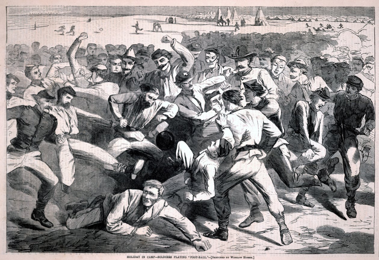 Vacanza al campo - soldati che giocano a «football», da Harper