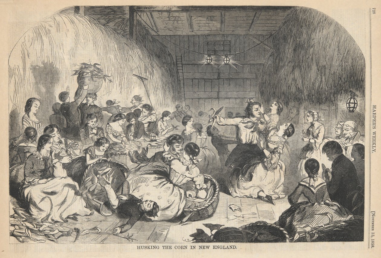Sgranare il mais nel New England, da Harper da Winslow Homer