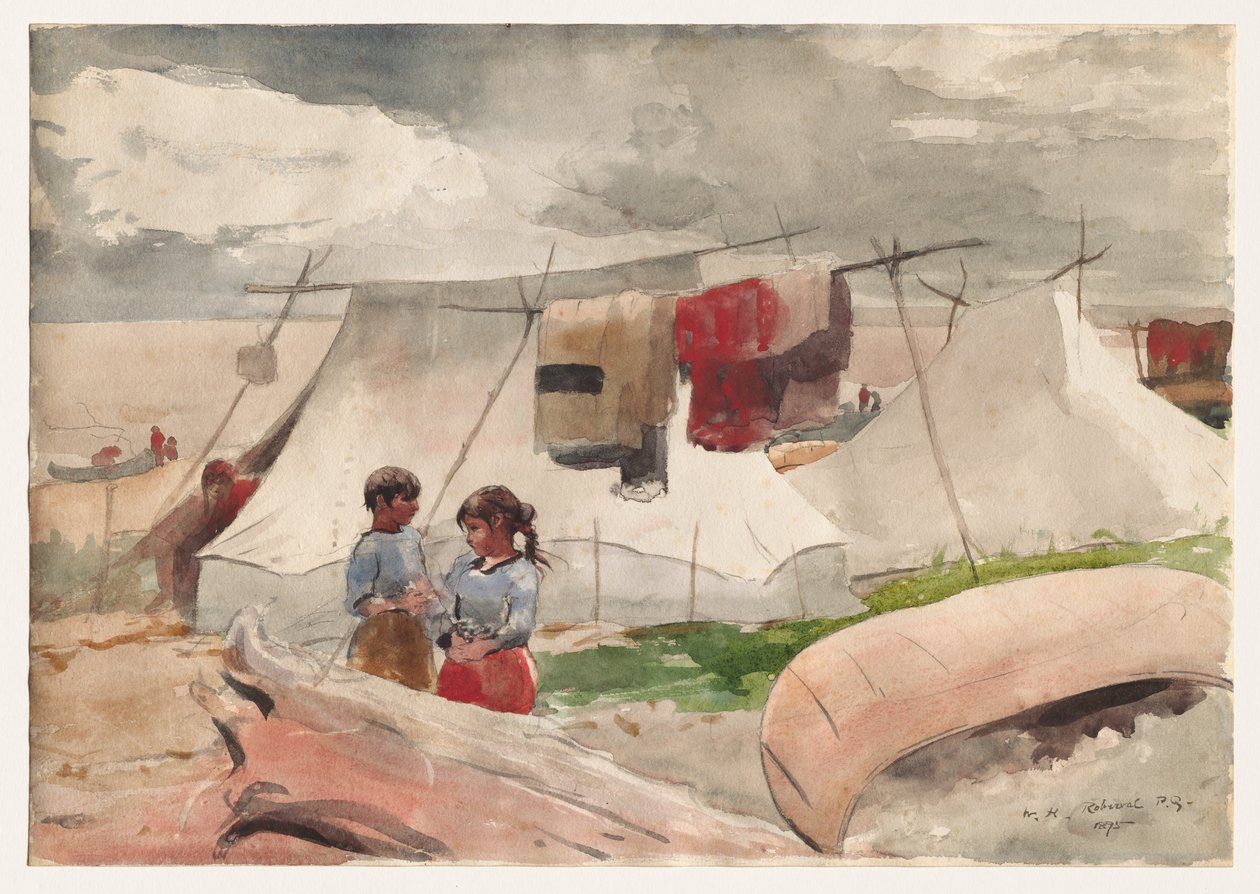 Indian Camp, Roberval, P.Q. da Winslow Homer