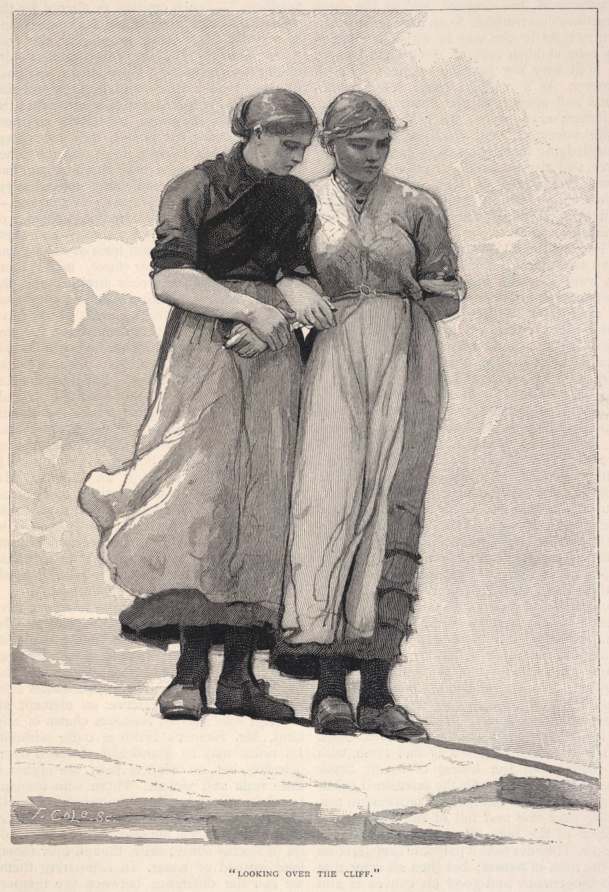 Guardando oltre la scogliera, da The Century Magazine, novembre 1883 da Winslow Homer