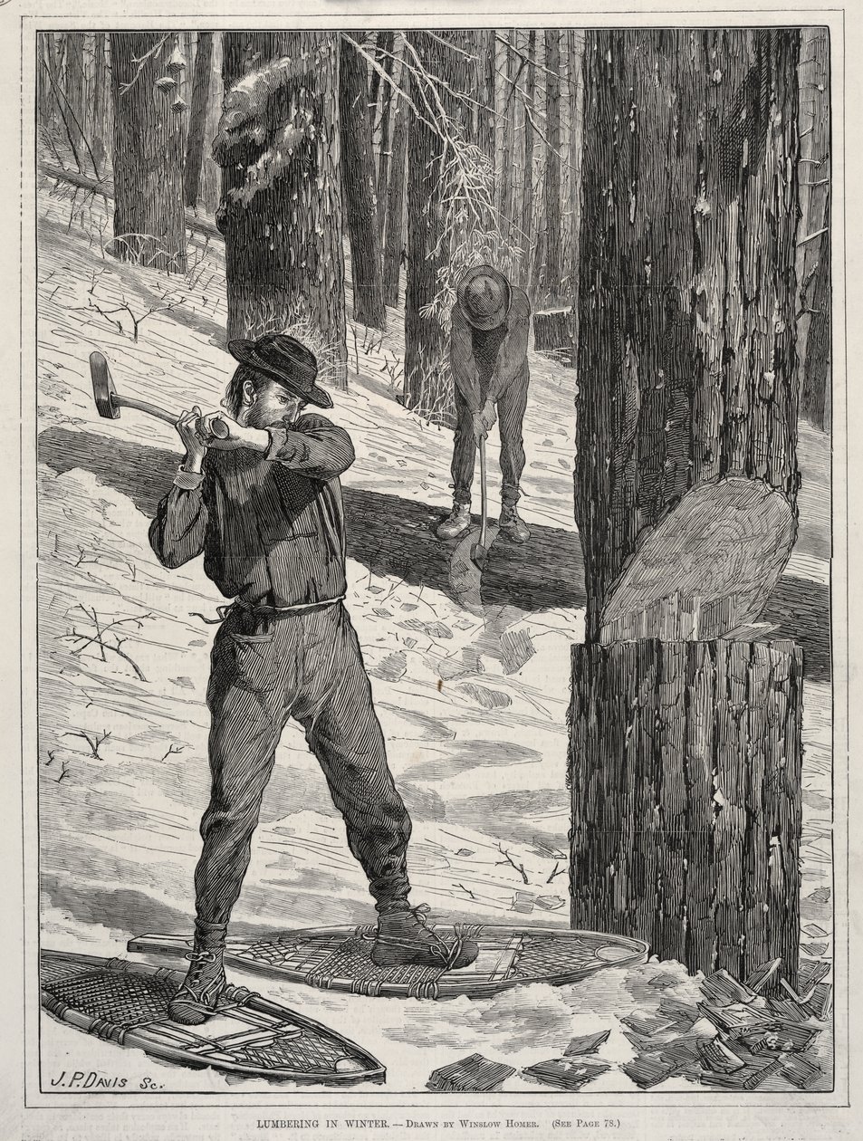 Il taglio del legname in inverno da Winslow Homer