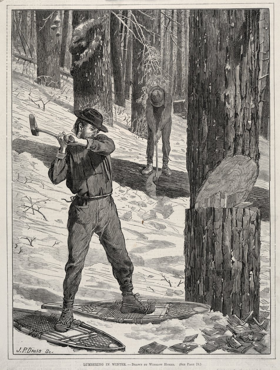 Taglio del legname in inverno, 1871 da Winslow Homer