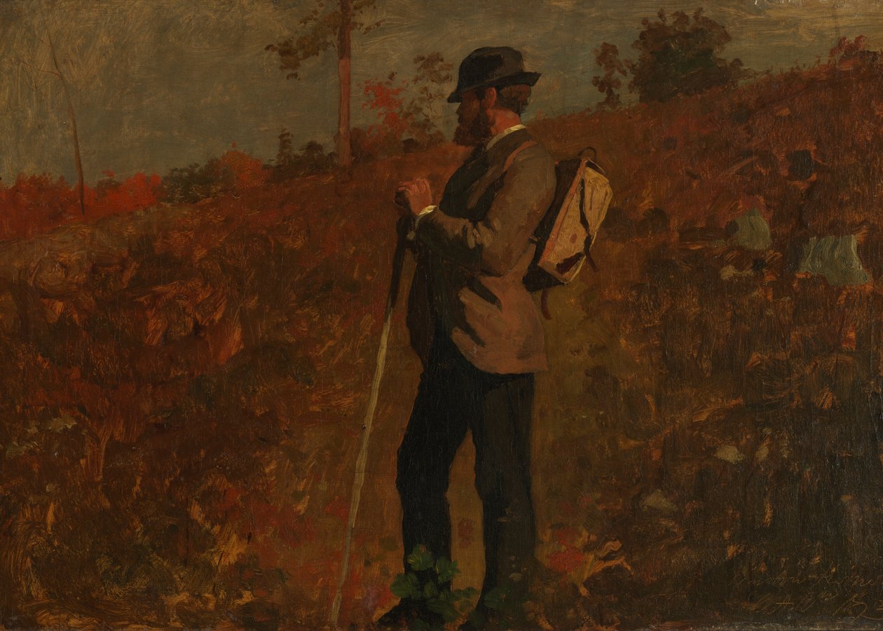 Uomo con zaino da Winslow Homer