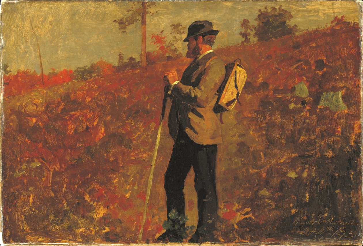 Uomo con zaino da Winslow Homer