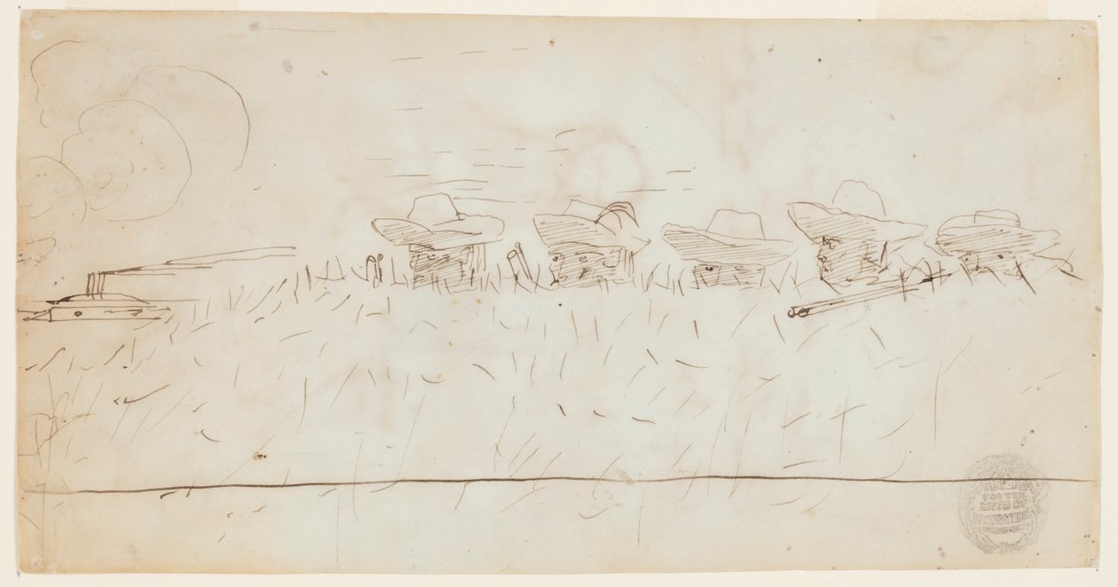 Uomini che osservano le opere di terra da Winslow Homer