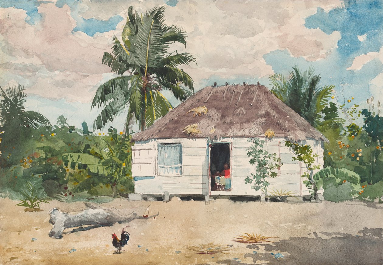 Capanna nativa a Nassau, 1885 da Winslow Homer