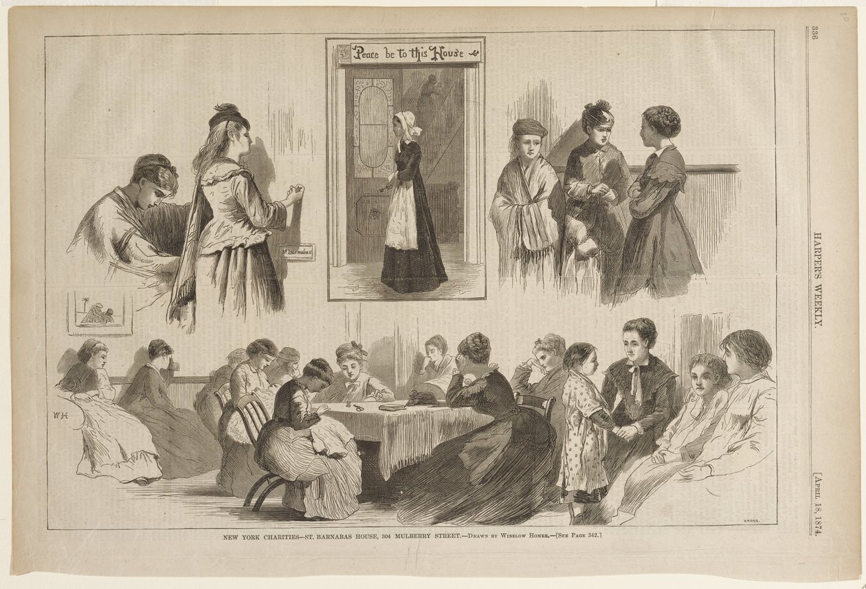 Opere di beneficenza di New York - Casa di San Barnaba, 304 Mulberry Street da Winslow Homer