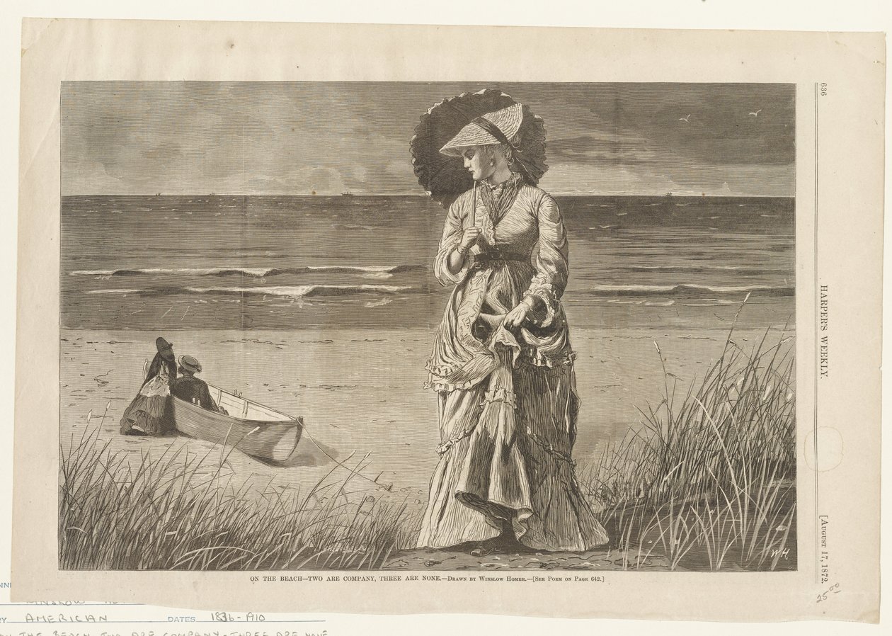 Sulla spiaggia - Due fanno compagnia, tre no da Winslow Homer